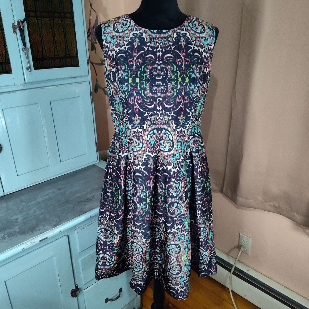 Liz Claiborne Dress Womens 8 Multicolor Sleeveless